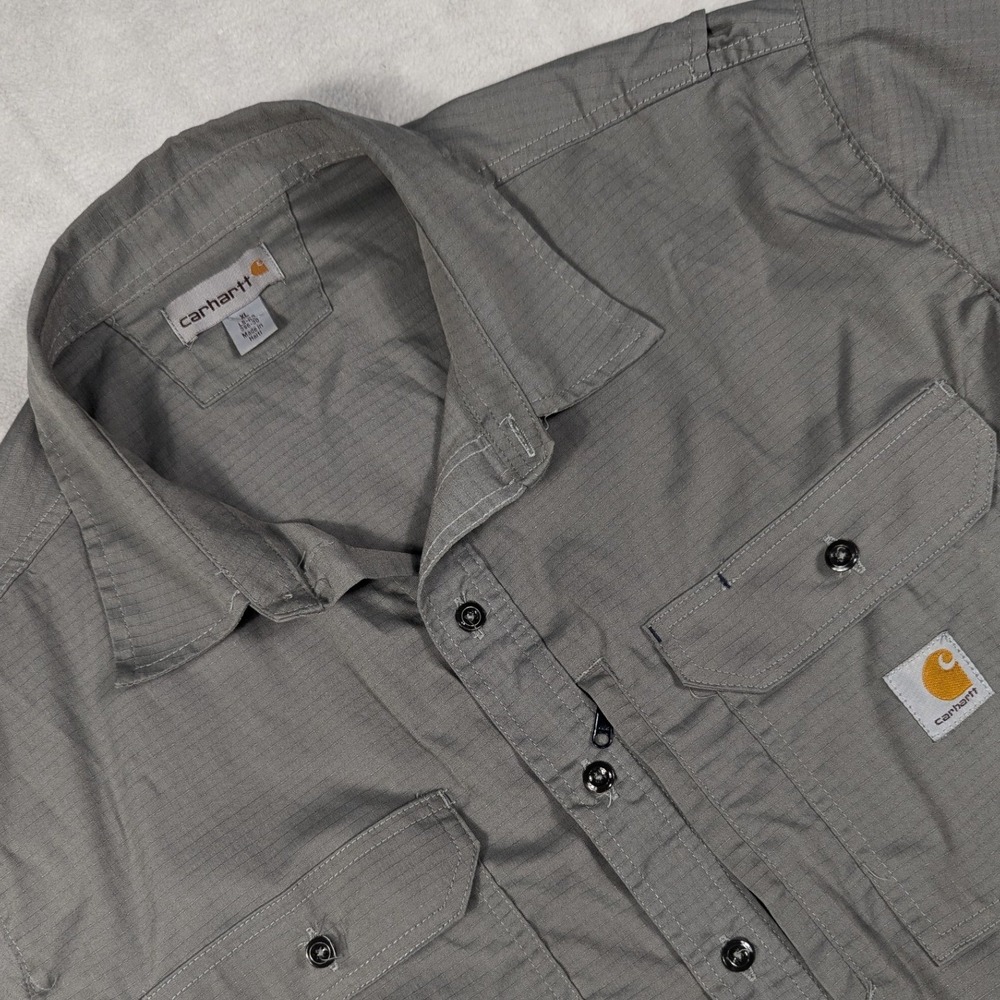 Carhartt Rugged Flex Ventilated Mens XL Gray Ripstop Long Sleeve m Work Shirt